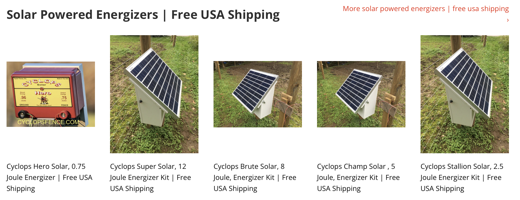 Cyclops Solar Powered Electric Fence Chargers